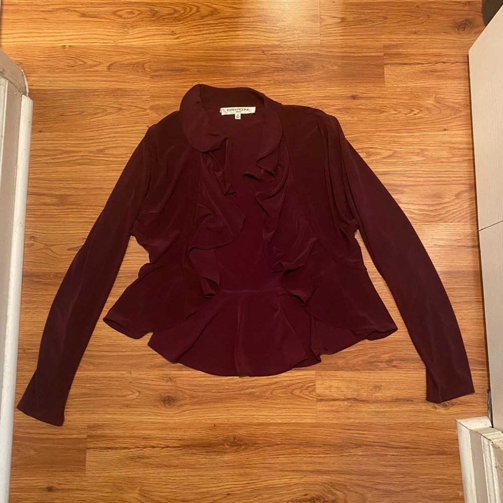 NWOT Dressy Long Sleeve Open Top